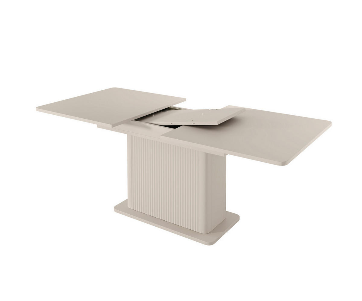 ESSTISCH Flore Beige ausziehbar 160-200 cm - Riffel-Optik - Beige, Holz/Holzwerkstoff (90/200/75cm) - Ravio