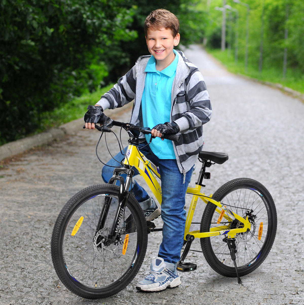 KINDERFAHRRAD 20 Zoll - Gelb mit V-Bremsen und 6-Gang-Schaltung - Stahlrahmen - Gelb, Metall (93cm) - Oxeza