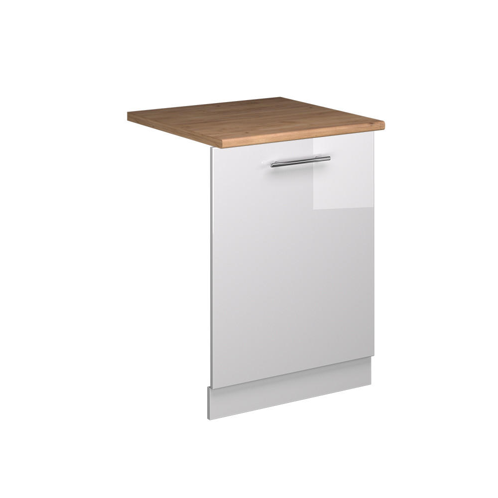 GESCHIRRSPÜLBLENDE Fame-Line Weiß Hochglanz 60 cm , AP Eiche - Weiß Hochglanz/Weiß, Holzwerkstoff (60/81.8/1.6cm) - Vicco