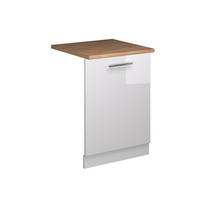 GESCHIRRSPÜLBLENDE Fame-Line Weiß Hochglanz 60 cm , AP Eiche - Weiß Hochglanz/Weiß, Holzwerkstoff (60/81.8/1.6cm) - Vicco