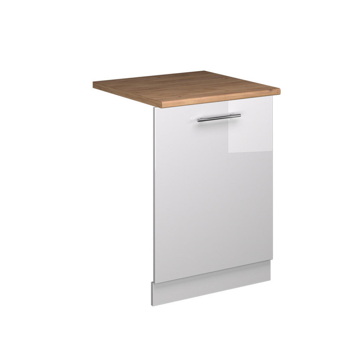 GESCHIRRSPÜLBLENDE Fame-Line Weiß Hochglanz 60 cm , AP Eiche - Weiß Hochglanz/Weiß, Holzwerkstoff (60/81.8/1.6cm) - Vicco