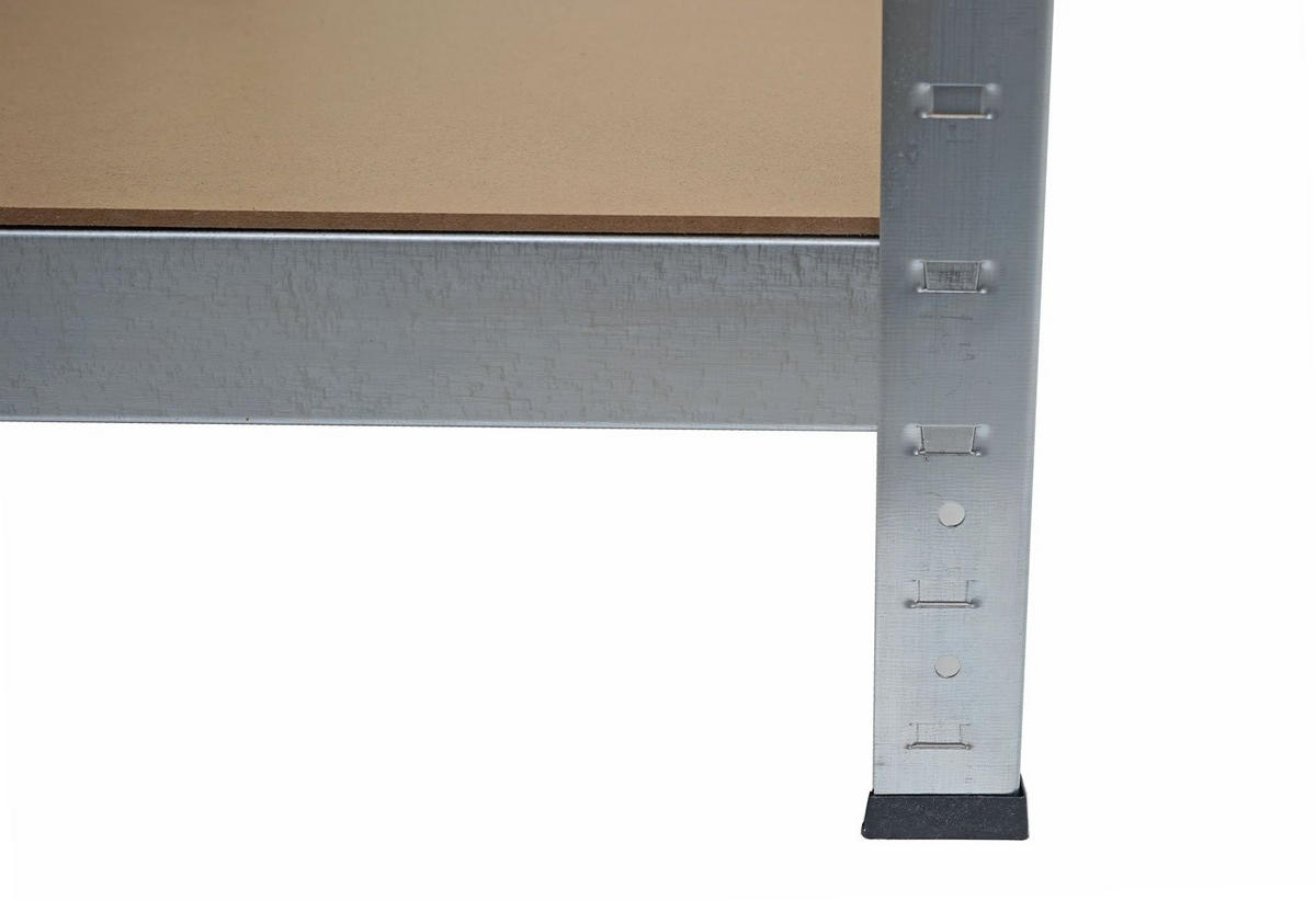 SCHWERLASTREGAL MIT KORB Silbergrau, Braun - Braun/Grau, Metall (80/160/40cm) - MCW