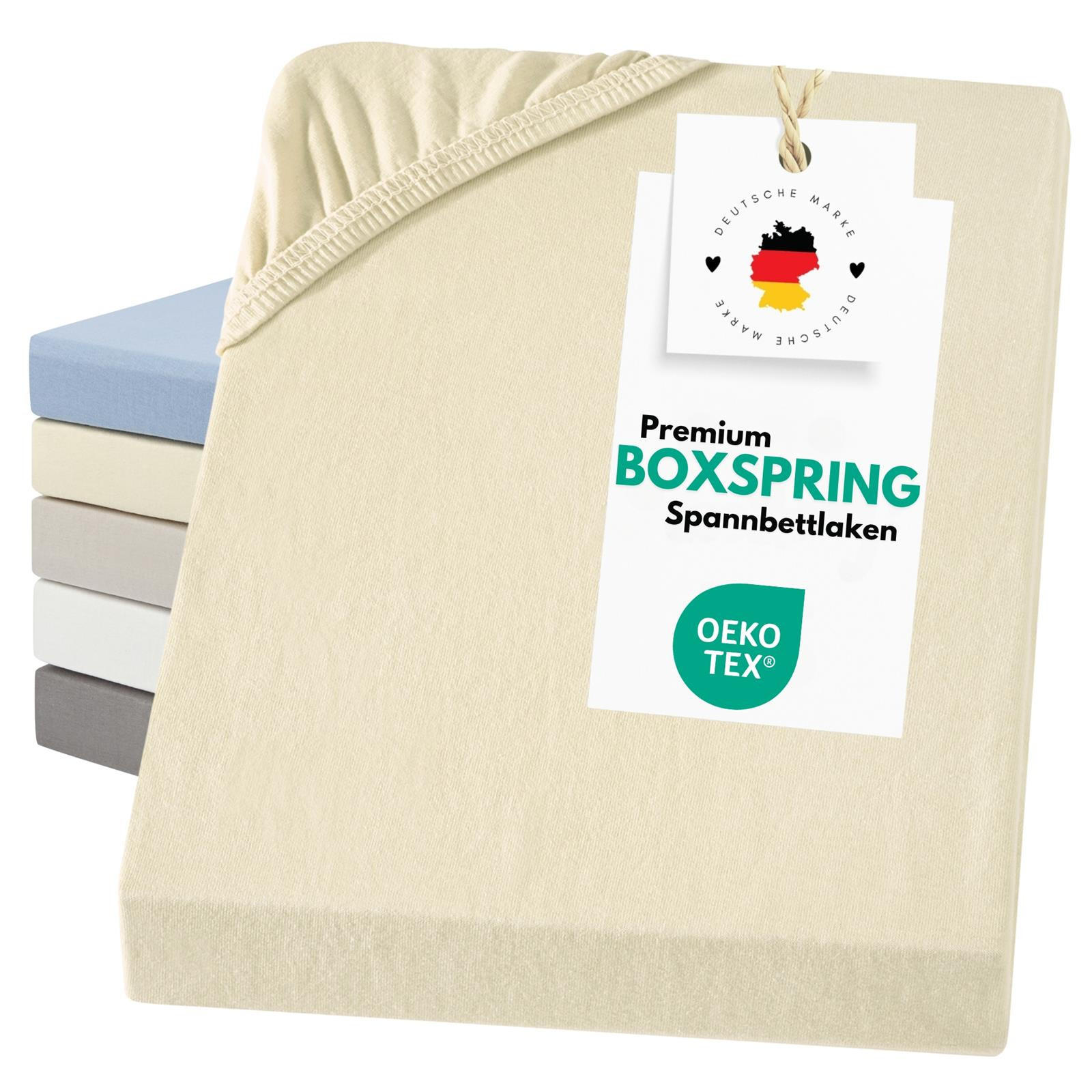 SPANNBETTLAKEN-BOXSPRINGBETT 90x200 - 100x200 Jersey Spannbetttuch 100% Baumwolle, Bettlaken Uni Creme - Creme, Textil (100/200cm) - Carpe Sonno
