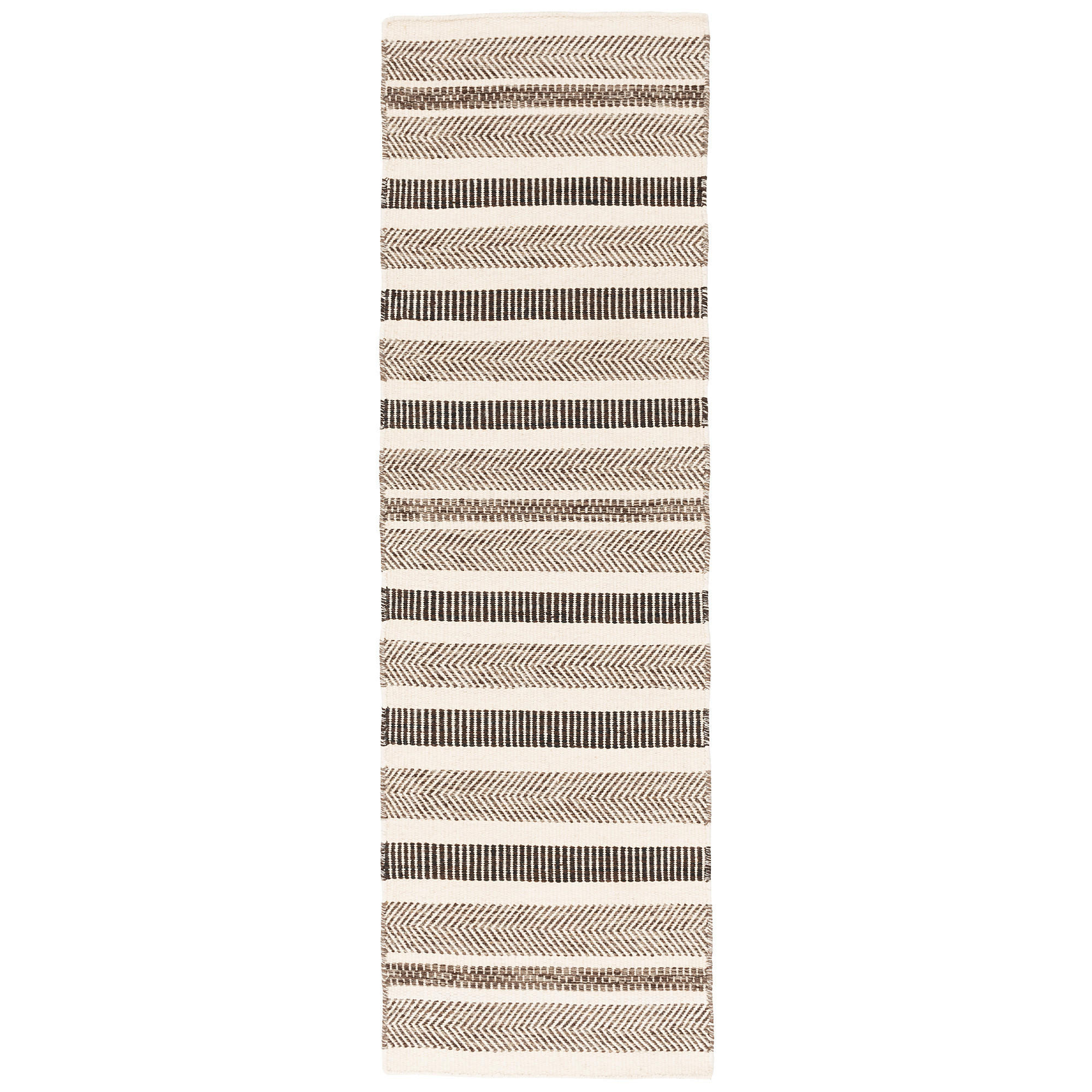 NATUR TEPPICH LÄUFER WOLLE RANA STREIFEN - Beige/Braun, Textil (70/240cm) - Pergamon