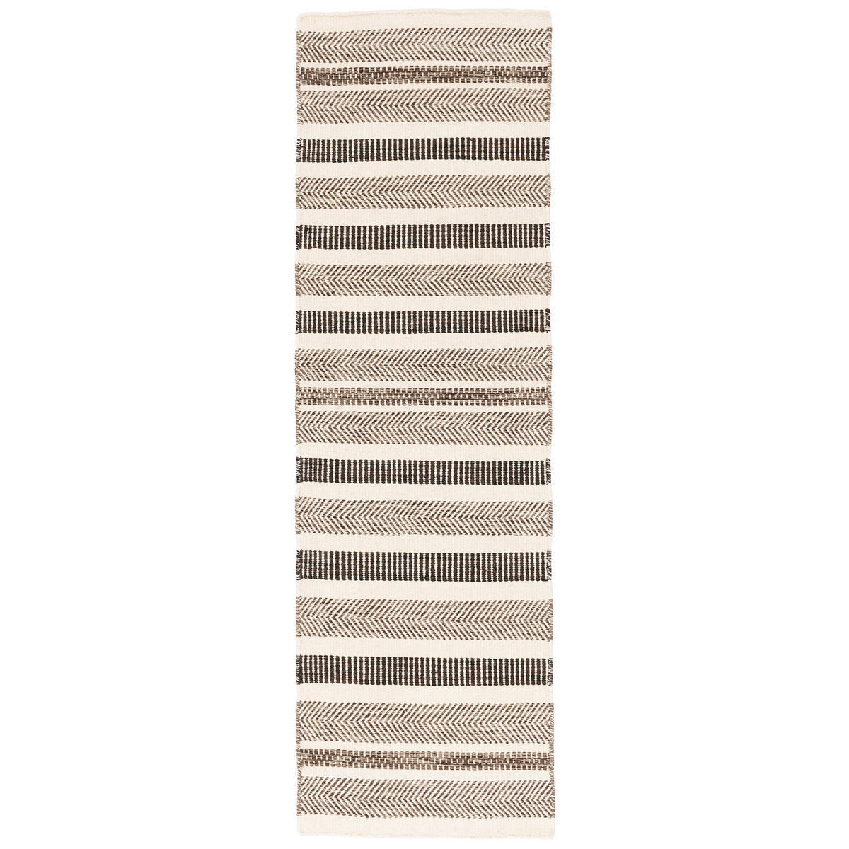 NATUR TEPPICH LÄUFER WOLLE RANA STREIFEN - Beige/Braun, Textil (70/130cm) - Pergamon
