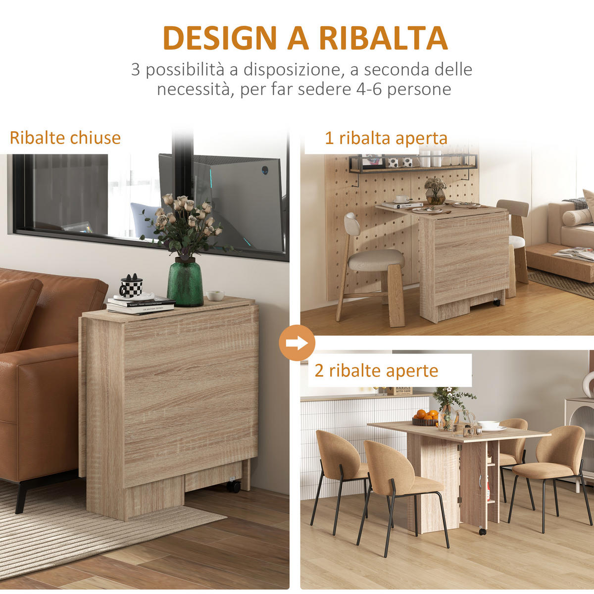ESSTISCH Holzoptik 1 Stück - Beige, Kunststoff (140/75/74cm) - GiPP
