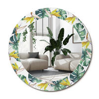 SPIEGEL Rund Ø 60 cm mit Aufdruck - Multicolor, Glas (60/60/0.4cm) - Wallfluent