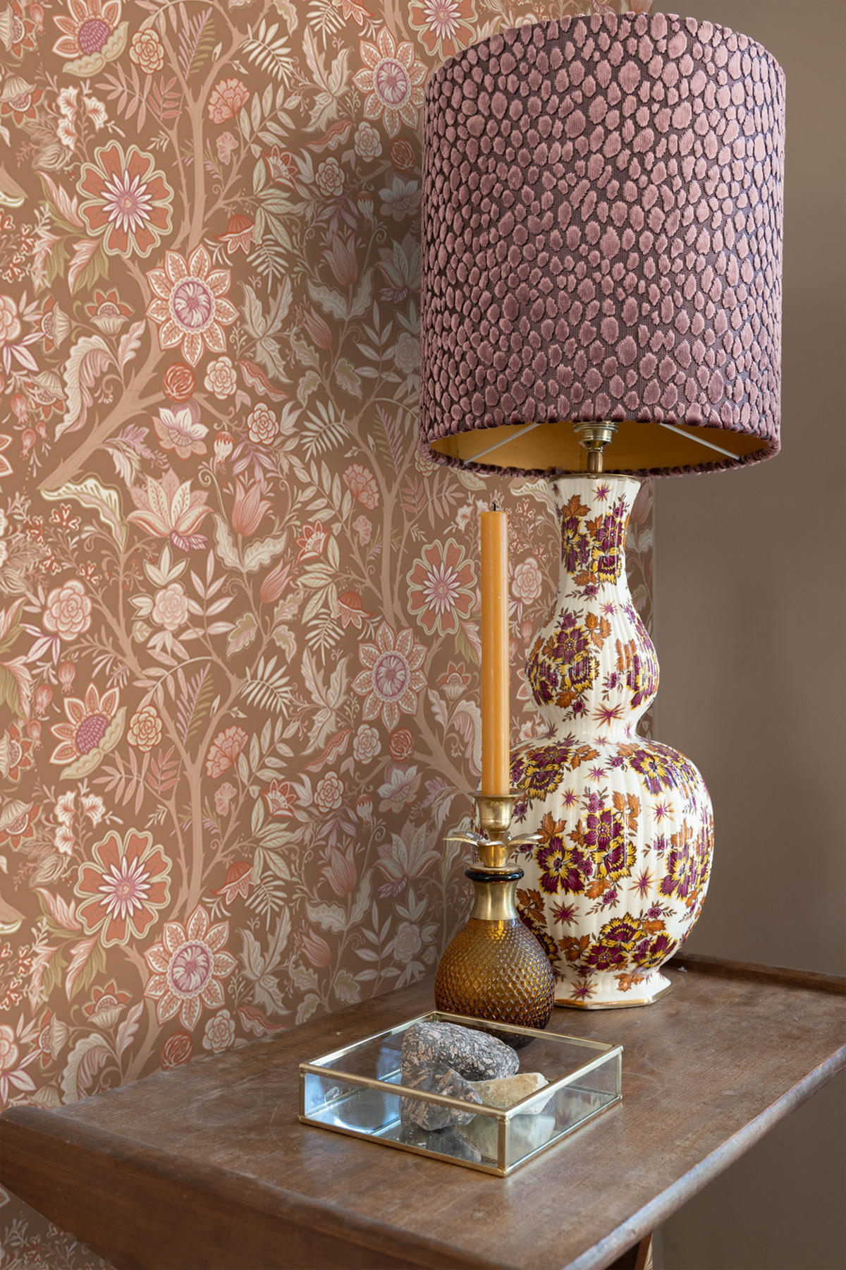 TAPETE Blumenmuster 50 x 900 cm - Pink, Papier (50/900cm) - ESTAhome