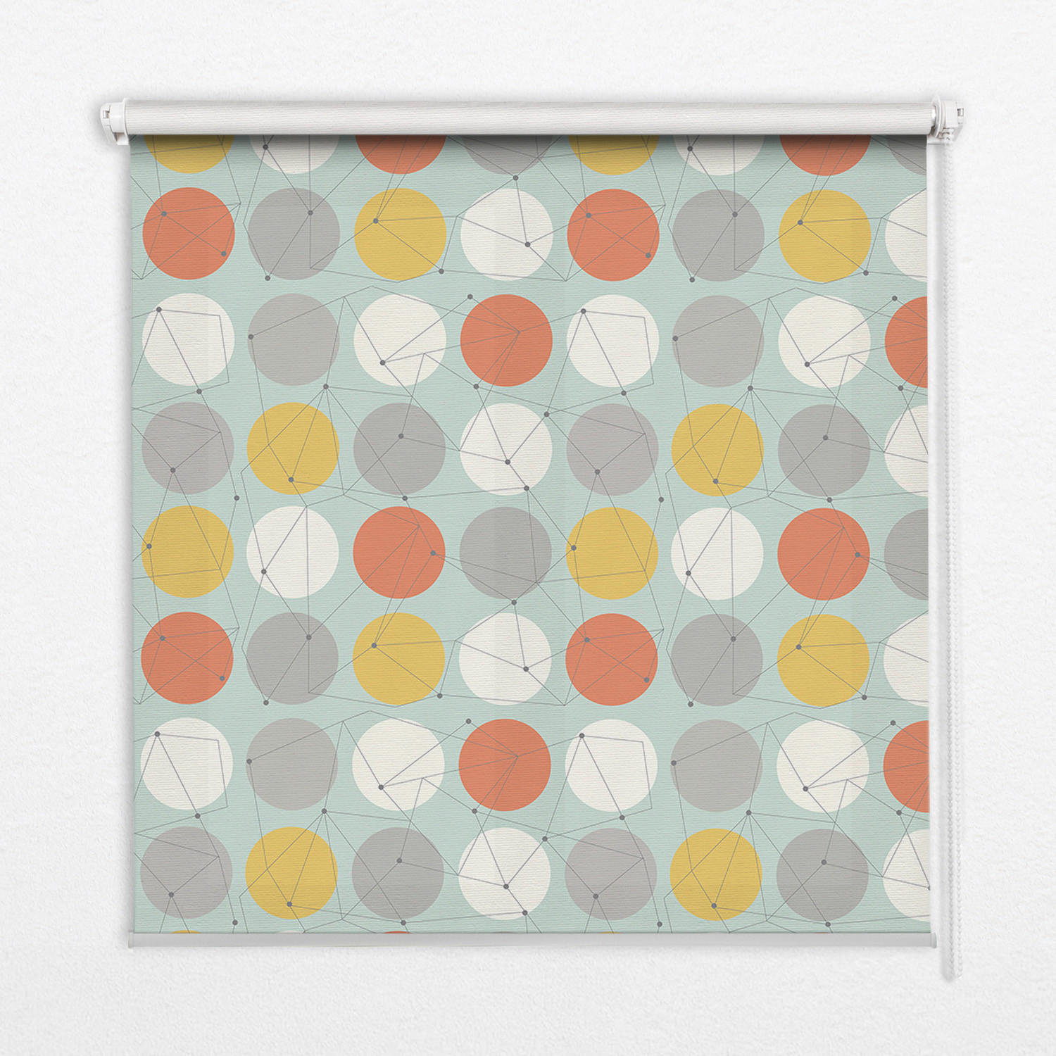 TULUP VNITŘNÍ roleta - okenní roleta - roleta - 90x140 cm - Tečky spojené čarami na kruzích