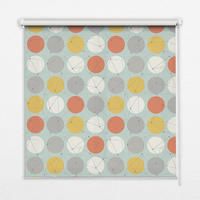 VNÚTORNÁ roleta - okenná roleta - roleta - 130x140 cm - Bodky spojené čiarami na kruhoch - čierna, plast (130/140/0.5cm) - TULUP