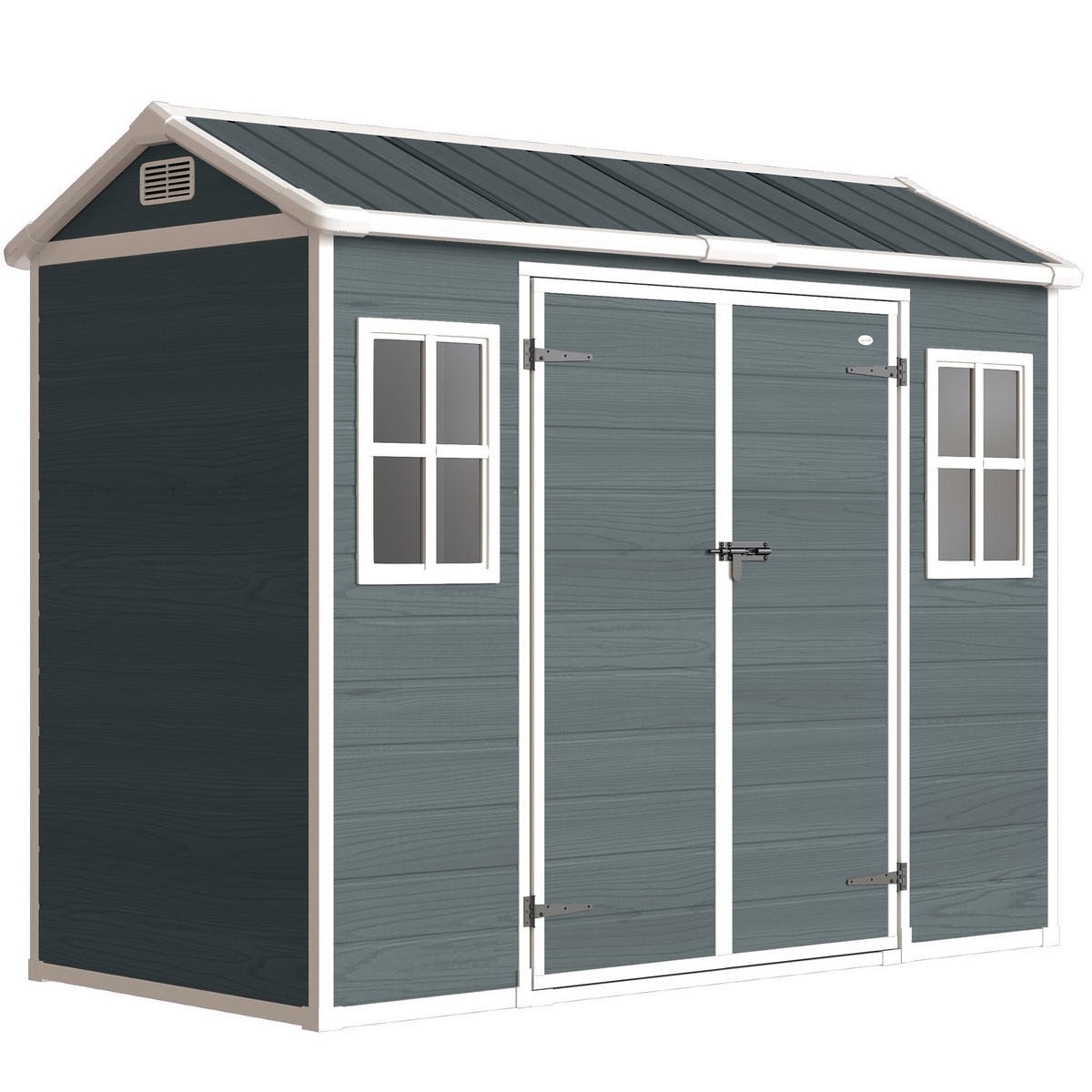 GERÄTESCHUPPEN Kunststoff Aluminium Grau - Grau, Kunststoff (131/201/244cm) - Outsunny