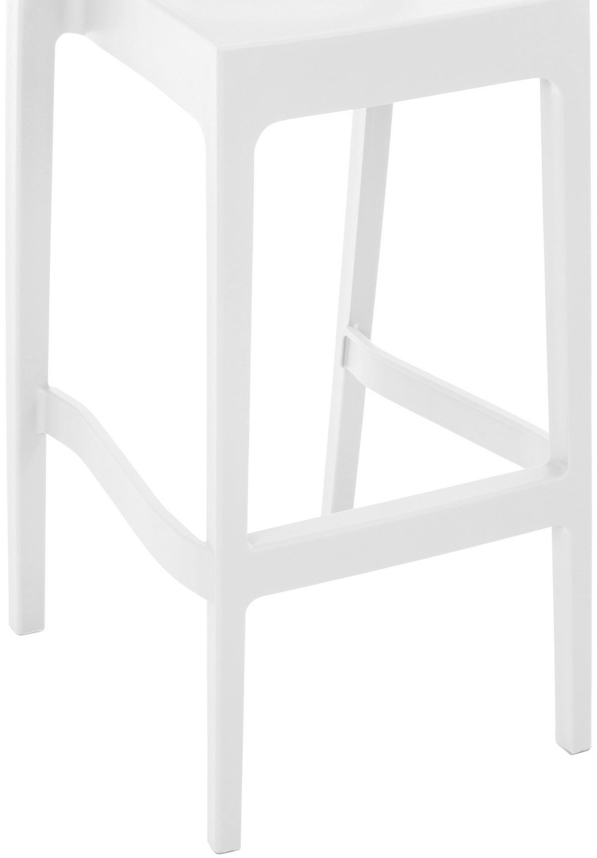 BARHOCKER 2er Set Kunststoff weiß - Weiß, Kunststoff (45/105/51cm) - CLP