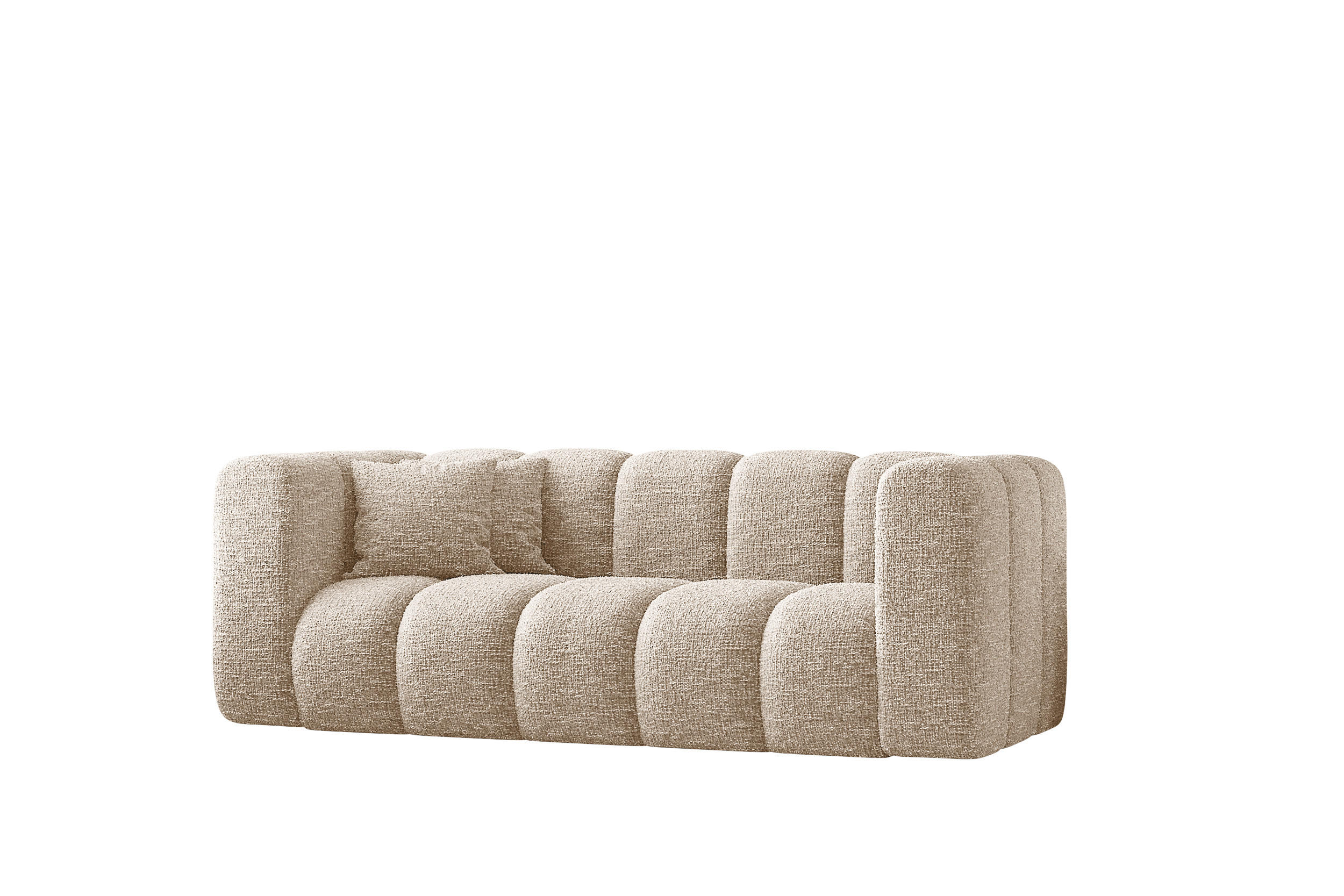 COUCH Sofa, Zweisitzer-Sofa Grand Modular Stoff Haga Ecru - Ecru, Holz (197/70/91cm) - Kaiser Möbel