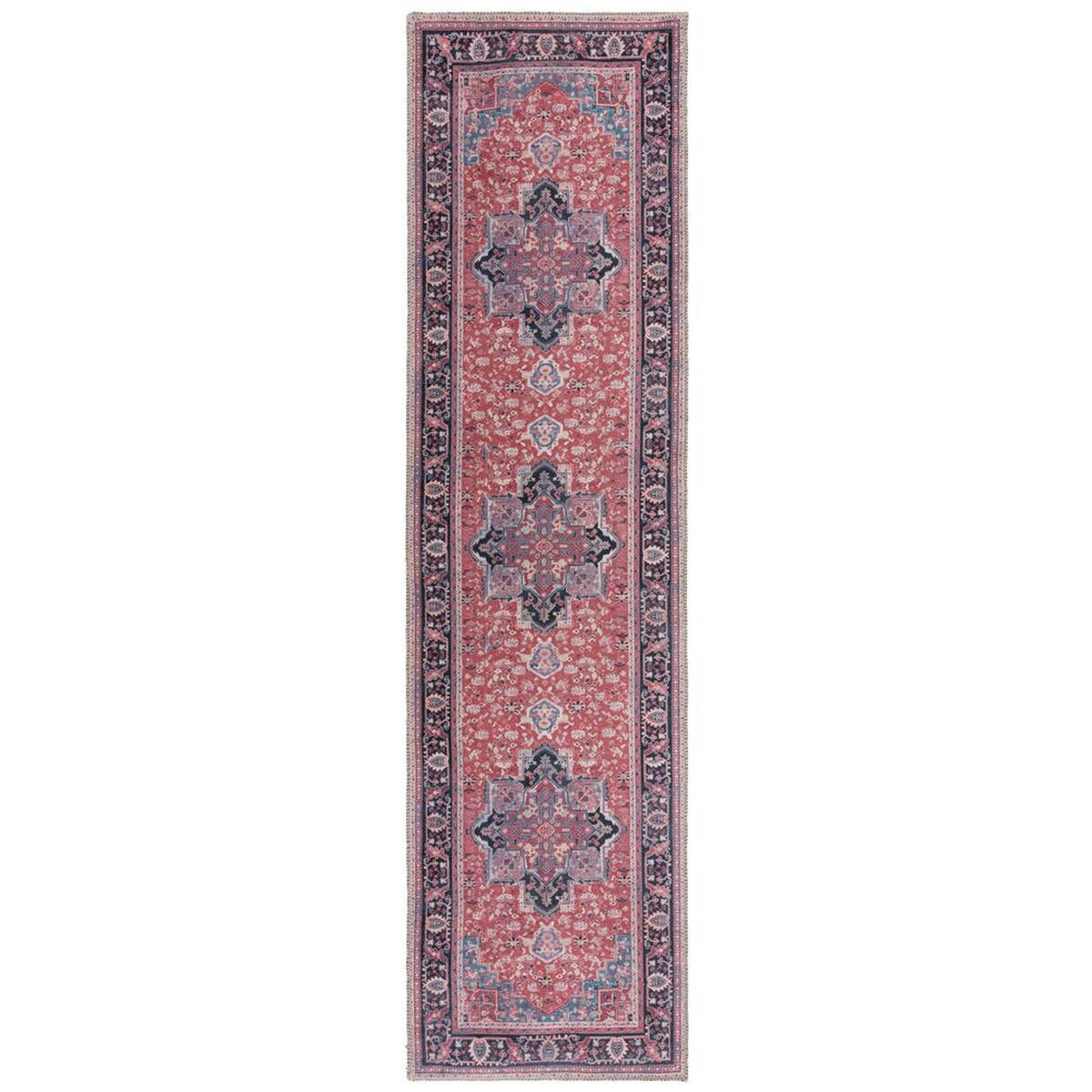 TEPPICH maschinenwaschbar Vintage-Design, recycelt HALD, Rot 60x230 cm - Rot, Textil (60/230cm) - KADIMA DESIGN