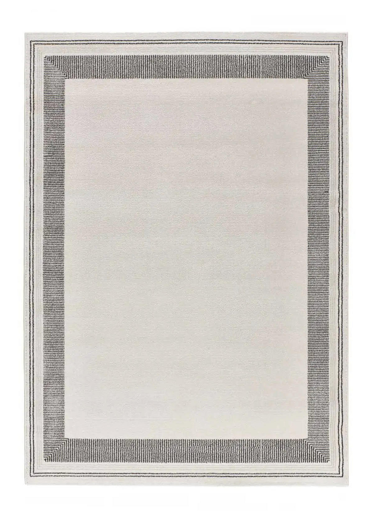 WEBTEPPICH Weiß / Schwarz Marco 80/150 cm - Schwarz/Weiß, Naturmaterialien/Textil (80/150cm) - Atticgo