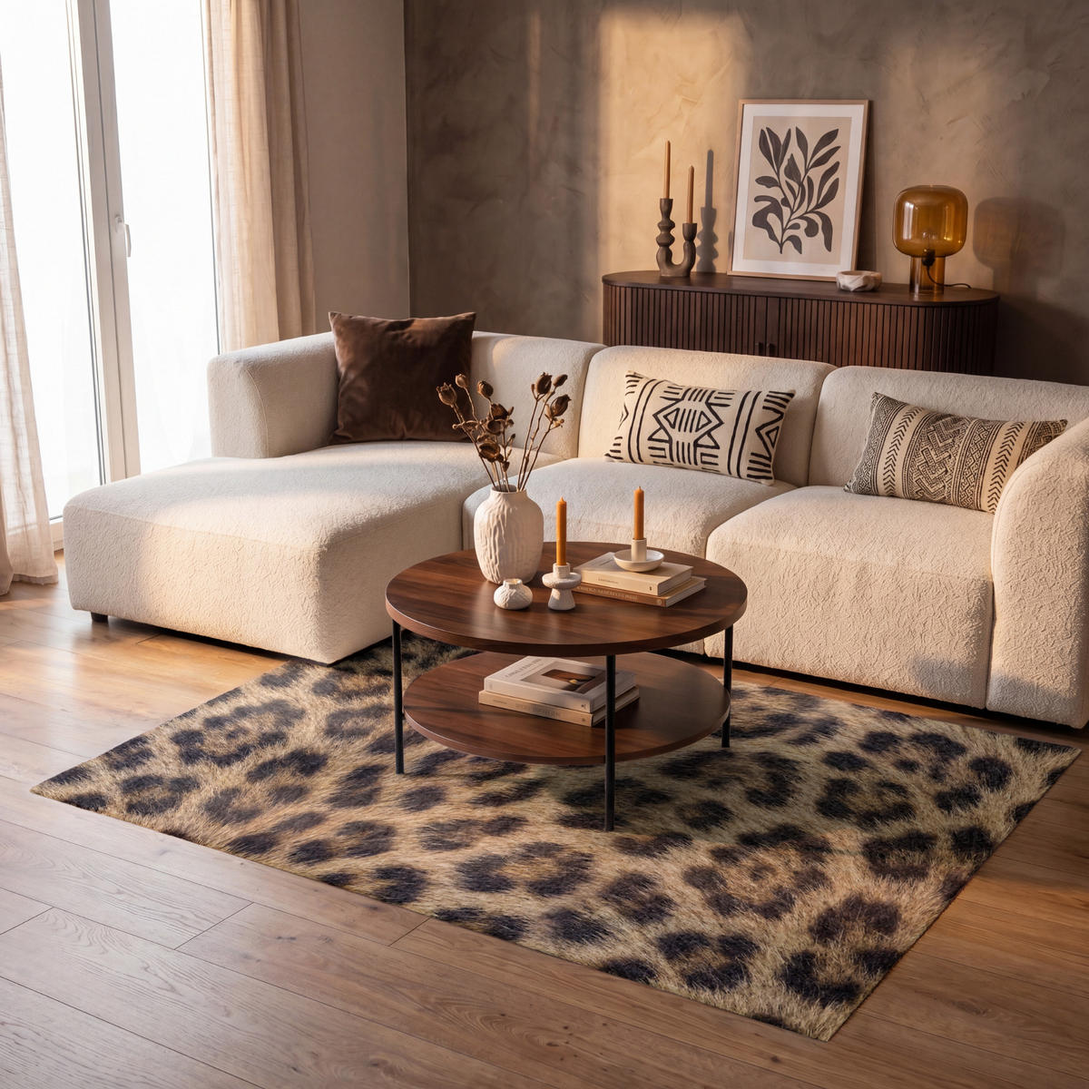 KOBERCE - Leopard - Kabát - Klasický - Hnedý - 150x90 cm - hnedá, textil/plast (150/0.4cm) - OnlyWow