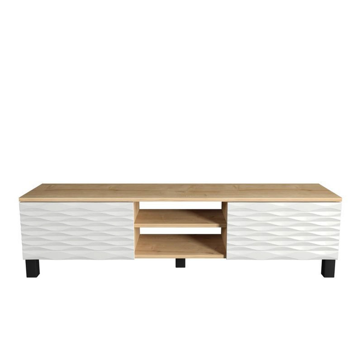TV-ELEMENT Lukas Saphire Oake Weiß - Eichefarben, Holzwerkstoff (150/40.3/35cm) - Decorotika