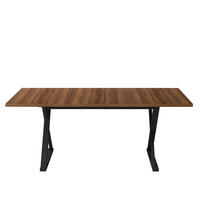 ESSTISCH 180/90/75 cm in Walnuss mit Metallbeinen im X-Design - Walnussfarben, Holzwerkstoff (180/90/75cm) - Flora Grace