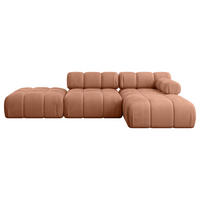 ECKSOFA modulares Sofa Lizur-L1 - 285x160x70 cm Apricot Velours - Koralle, Holzwerkstoff/Textil (285/160cm) - ALTDECOR