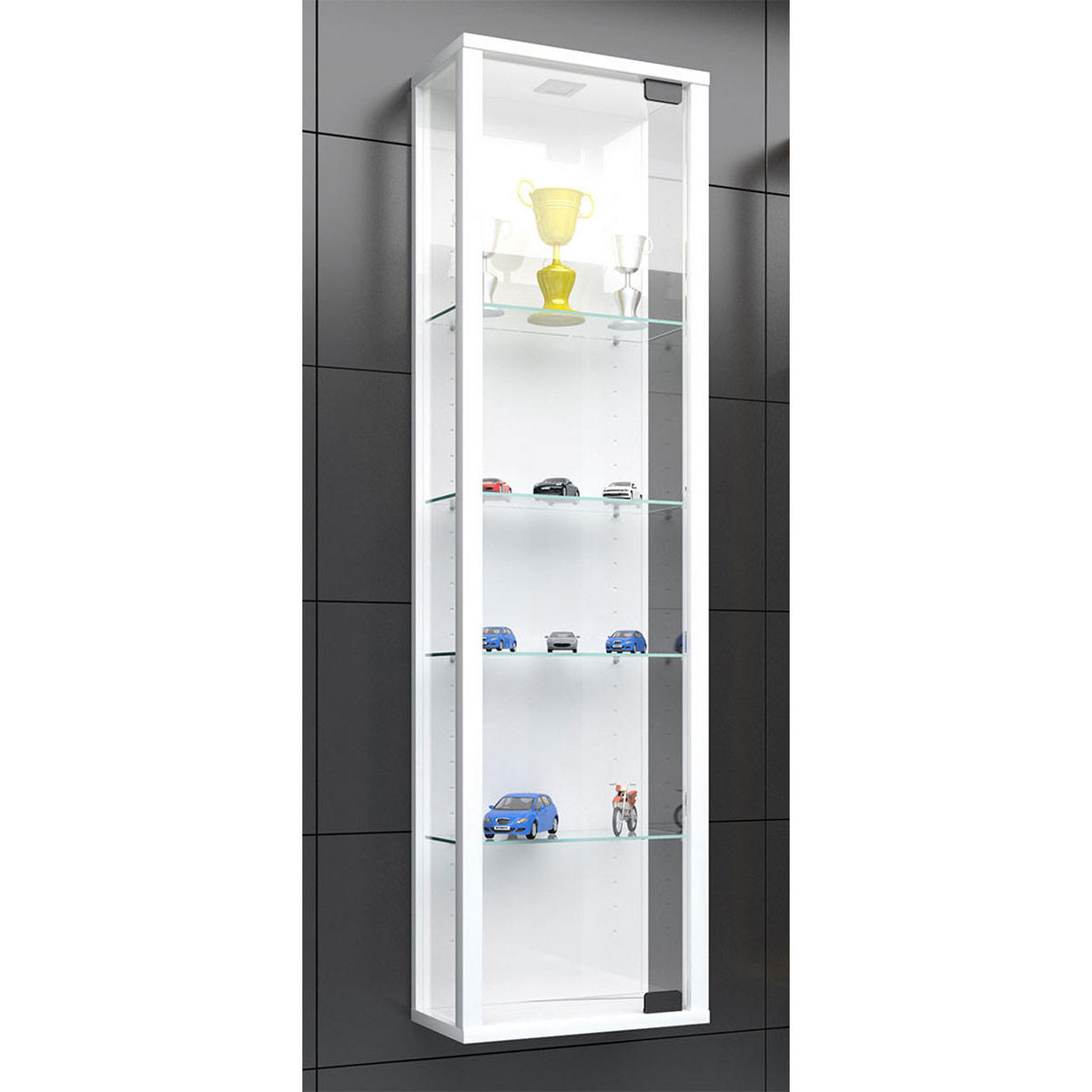 VITRINENSCHRANK Weiß - Weiß, Holzwerkstoff (33/113/18cm) - ebuy24