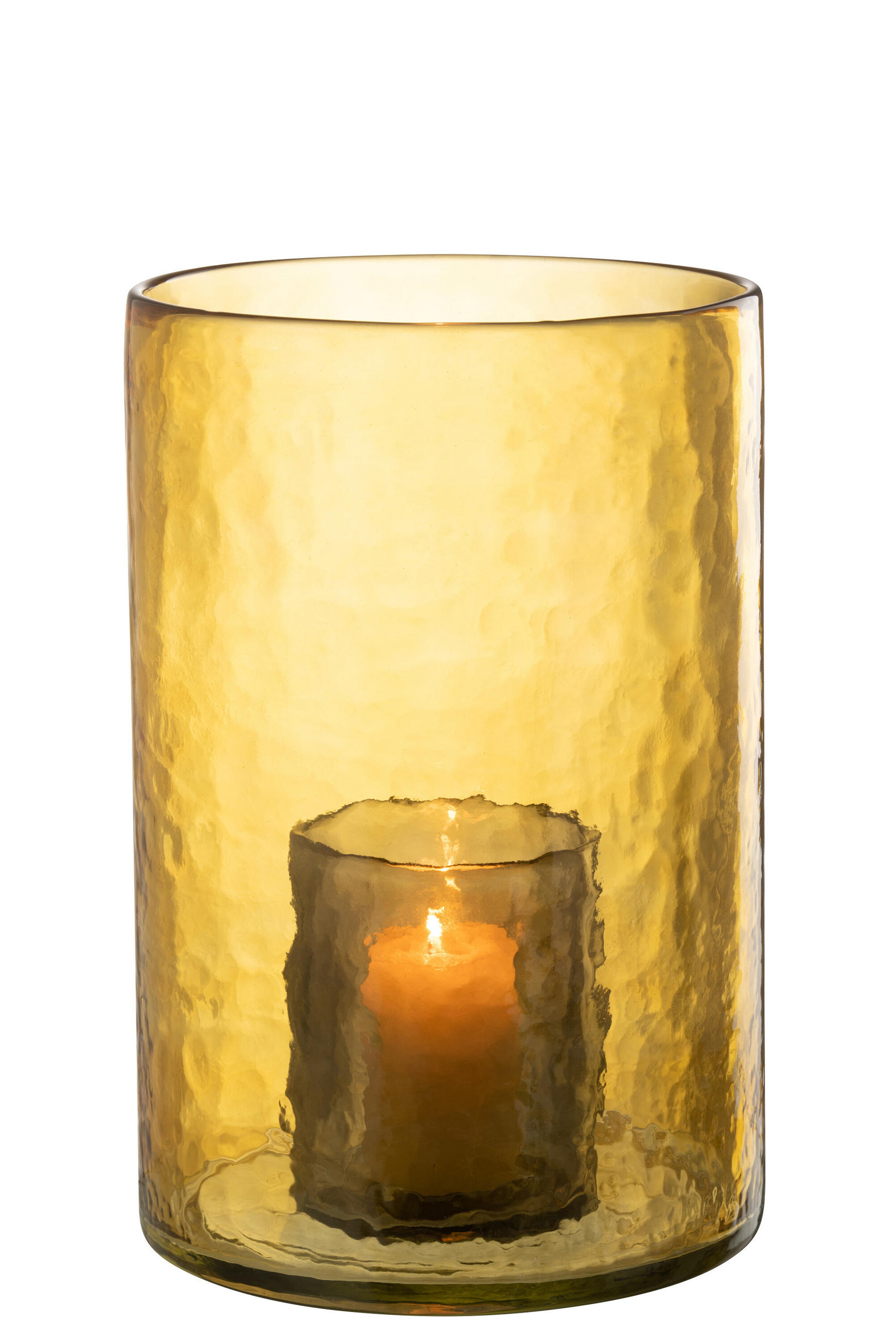 KERZENHALTER DUBBEL - Glas - Gelb - L - Gelb, Glas (20.5/30.5cm) - J-Line