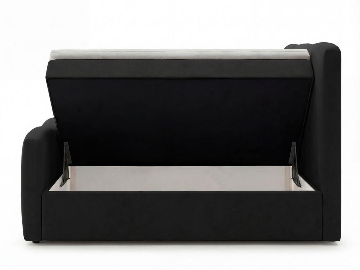 BOXBETT Campi 140x200 Schwarz - Schwarz, Holz/Textil (140/200cm) - Graingold