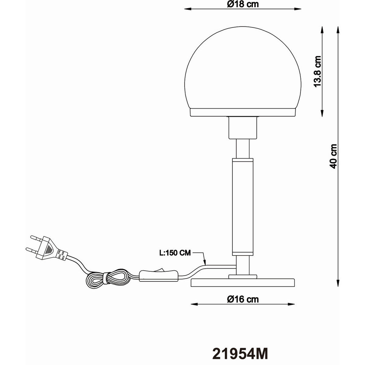 TISCHLEUCHTE Metall Messing Opalglas - Messingfarben, Glas (18/18/40cm) - Globo Lighting