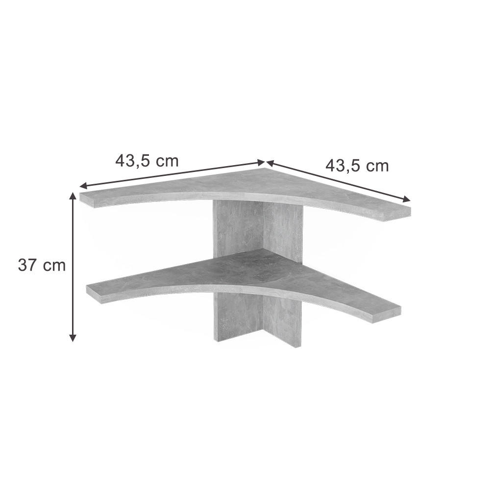 ECKREGAL Roman Beton 43.5 x 37 cm - Grau, Holzwerkstoff (43.5/37/43.5cm) - Vicco