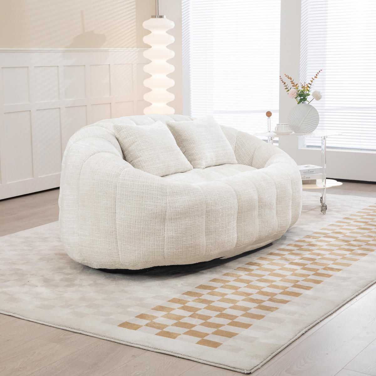 SITZSACK Chenille 150 x 95 x 63 cm Beige - Beige, Kunststoff (95/63/145cm) - Beauniv