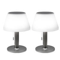 LED AUSSENLEUCHTE Metall Silber 2er Set - Silberfarben, Metall (20/20/28cm)