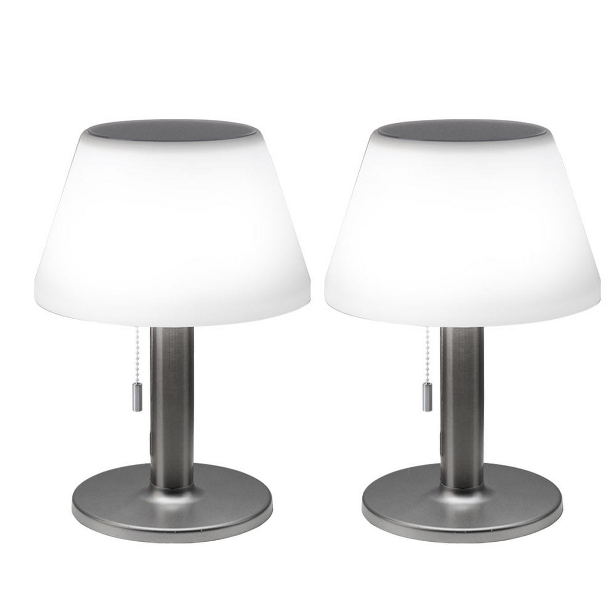 LED AUSSENLEUCHTE Metall Silber 2er Set - Silberfarben, Metall (20/20/28cm)