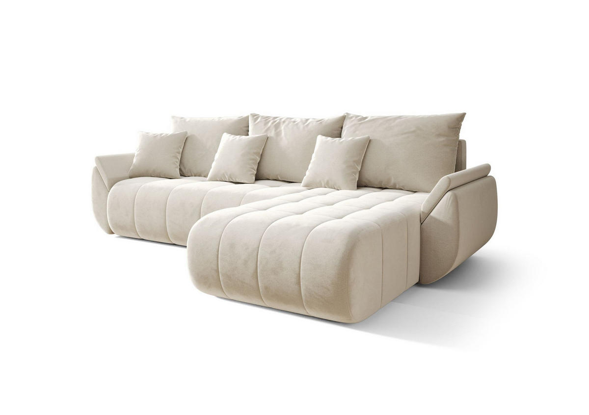 ECKSOFA mit Schlaffunktion TOKYO R Monoligt 02 Rechts - Beige, Textil (280/185cm) - Bedante