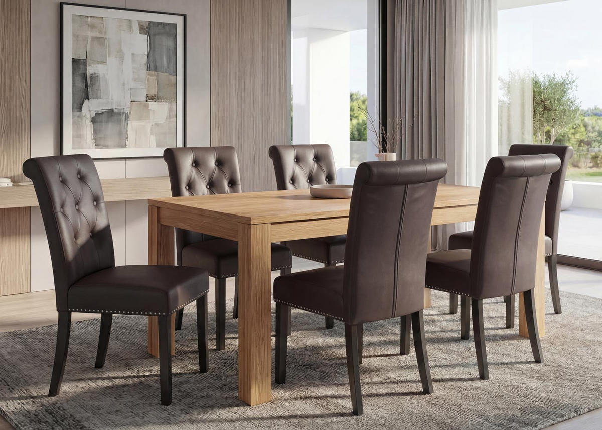 ESSZIMMERSTUHL FIELD Braun, Dunkelbraun 6er-Set - Dunkelbraun/Braun, Textil (47/98/62cm) - MCW