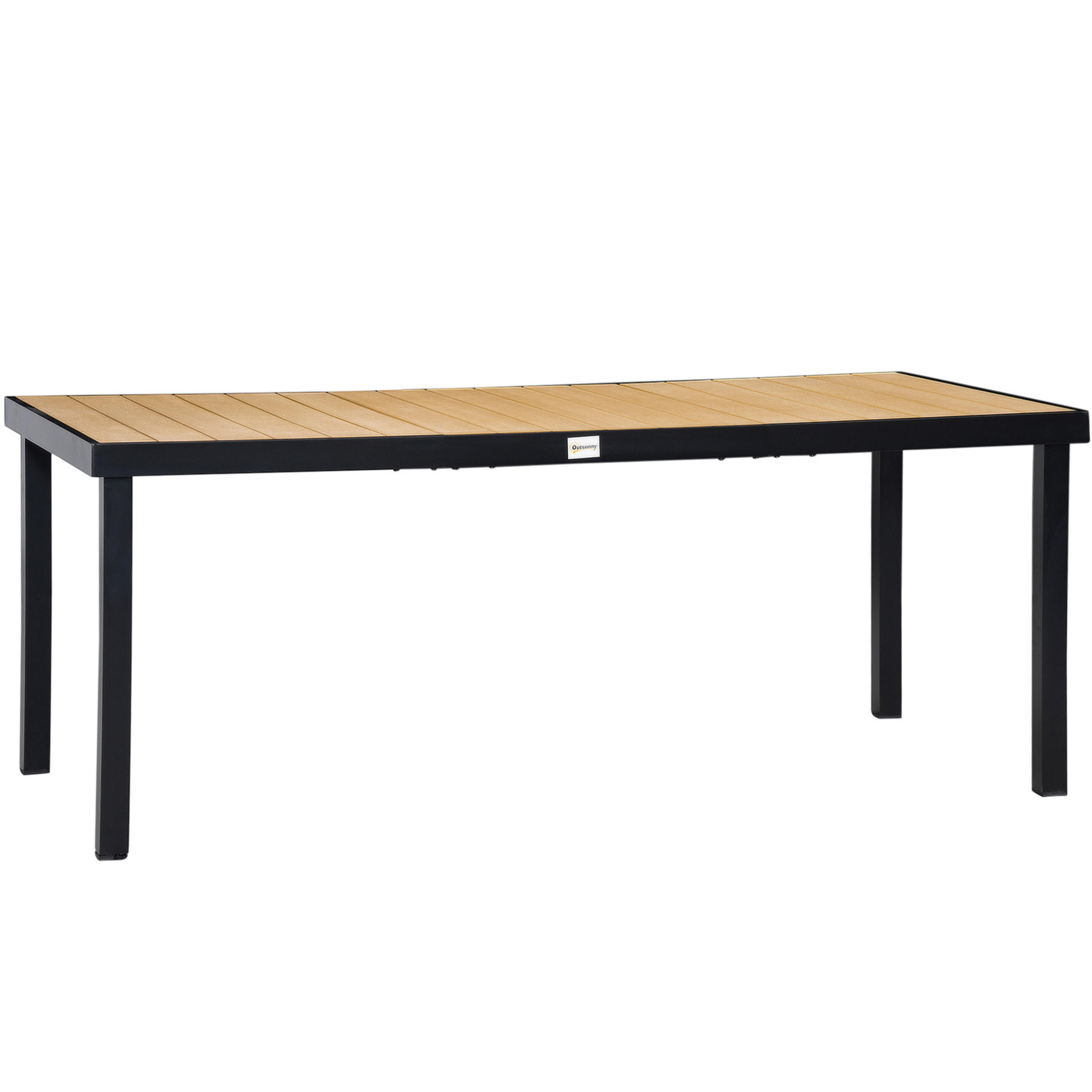 GARTENTISCH 190/90/74 cm für 8 Personen mit Holzoptik-Tischplatte und Aluminiumrahmen, Natur - Naturfarben, Metall (190/90/74cm) - Redom