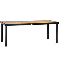 GARTENTISCH 190/90/74 cm für 8 Personen mit Holzoptik-Tischplatte und Aluminiumrahmen, Natur - Naturfarben, Metall (190/90/74cm) - Redom