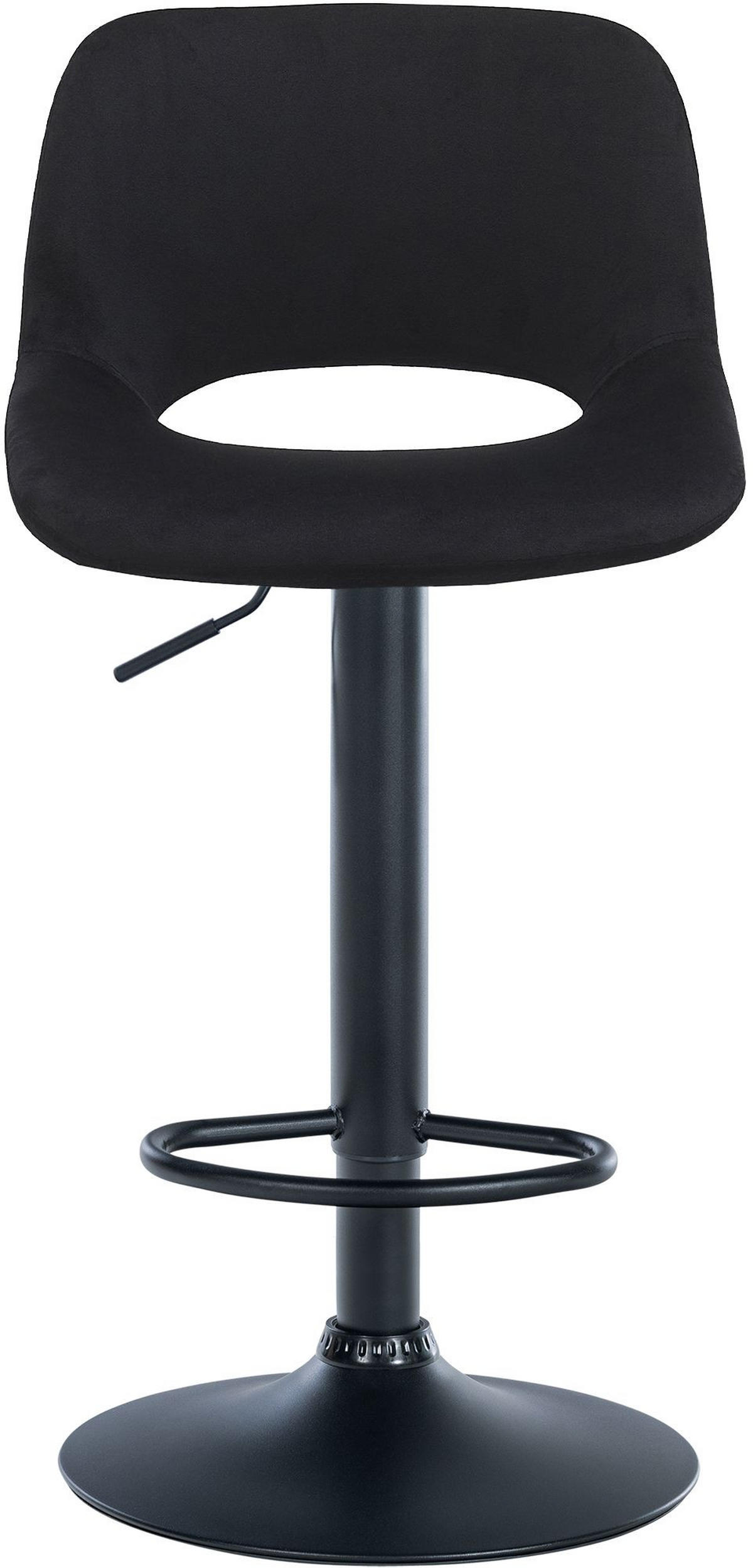 BARHOCKER 2er-Set JAKSON Schwarz Samt Schwarz - Schwarz, Textil/Metall (42/86/46cm) - DELUKE