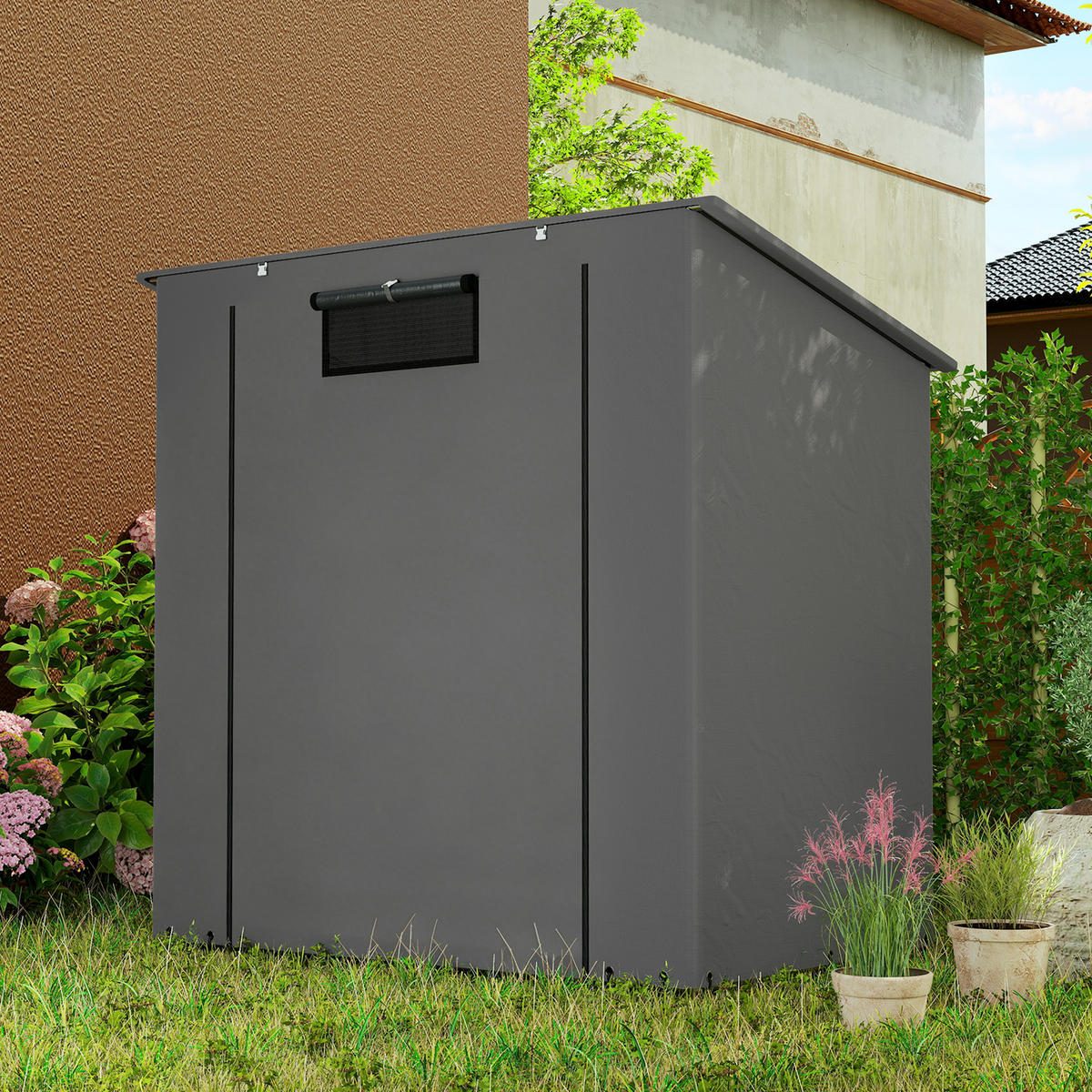 ZELTGARAGE 1,9x1,2 m Wasserdicht Garagenzelt mit aufrollbarer Reißverschlusstür - Dunkelgrau, Metall (120/204/187cm) - Outsunny