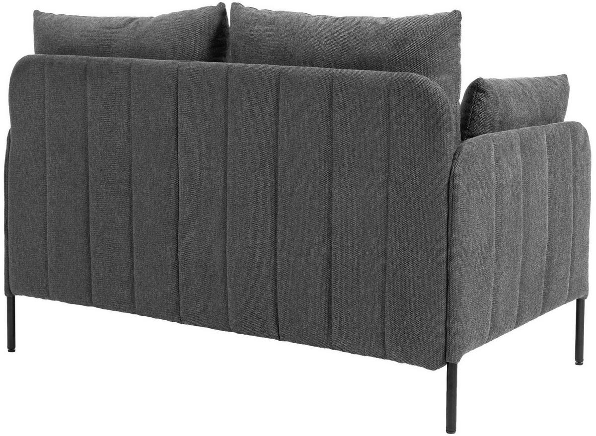 COUCH Bernd 2-Sitzer Stoff 131x79x79cm Stoff Dunkelgrau Sofa - Dunkelgrau, Kunststoff (131/79/79cm) - DELUKE
