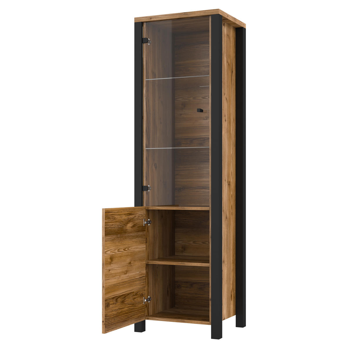 VITRINE in Braun - Braun, Holzwerkstoff (56/191/43cm) - MASSENO