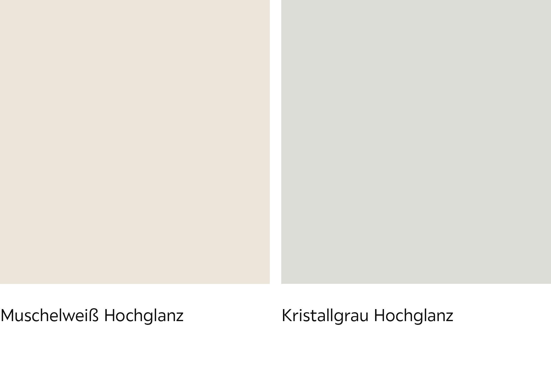 Muschelweiß und Kristallgrau Fronten