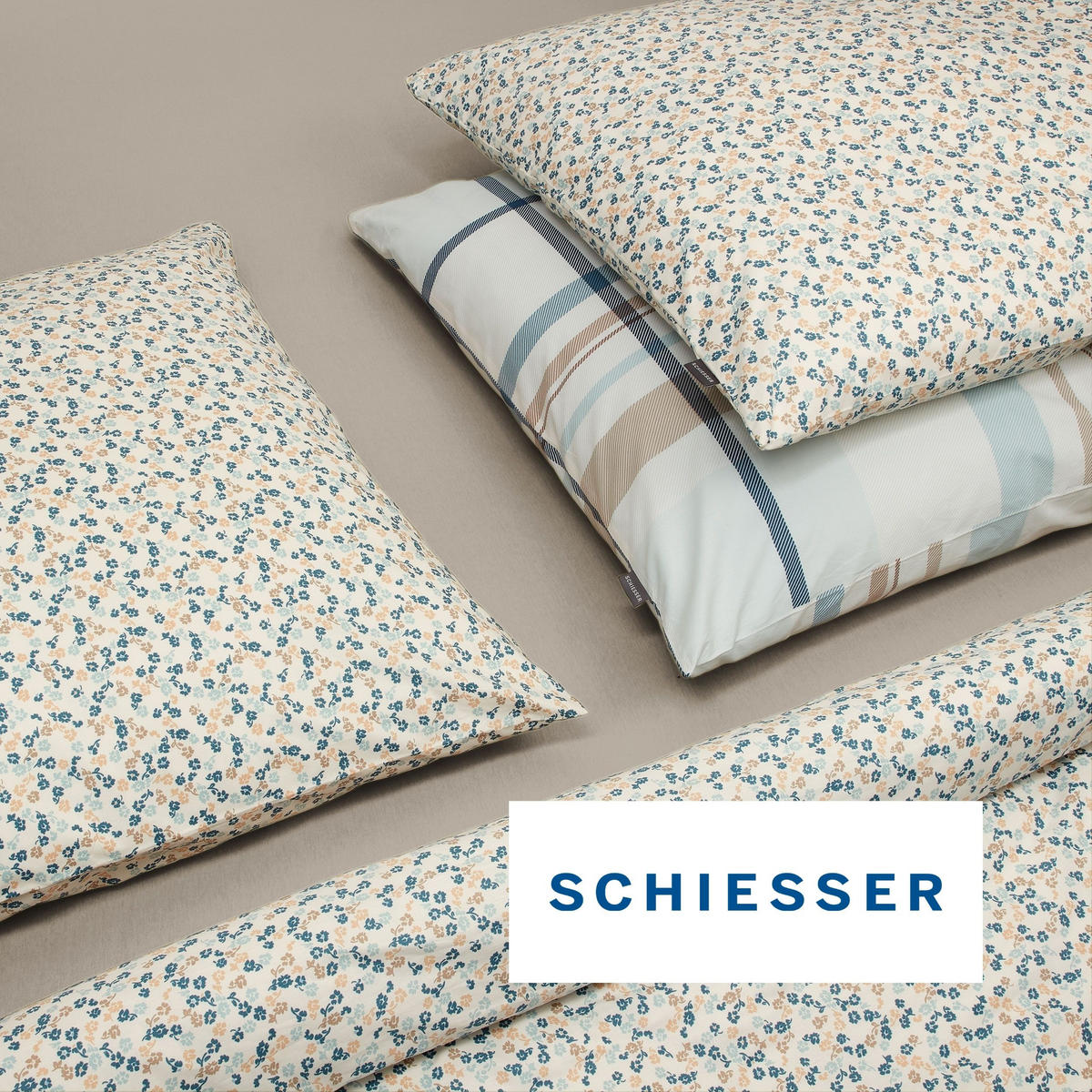 BETTWÄSCHESET Ezra - Renforcé - 2-teilig - 135x200 cm - Hellpetrol - Hellblau, Textil (135/200cm) - SCHIESSER