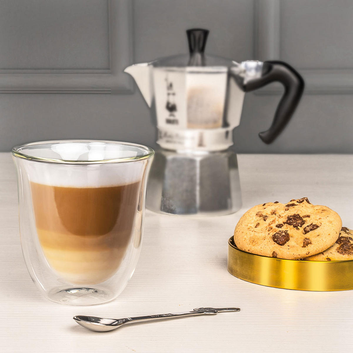 GLASBECHERSET Firenze, 2er Set, Doppelwandig, 300 ml - Transparent, Glas (0.3L) - Bialetti