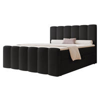 BOXBETT FERRERO 160/200 cm, in Schwarz, mit Matratze - Schwarz, Textil (160/200cm) - Idohome