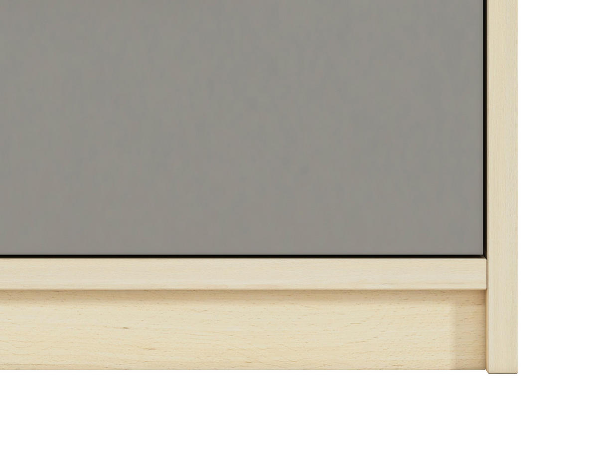 KINDERZIMMER-SET Drop Fjord Buche / weiß / grau 4-teilig - Multicolor/Braun, Holz/Holzwerkstoff (291/199/55cm) - Feldmann-Wohnen