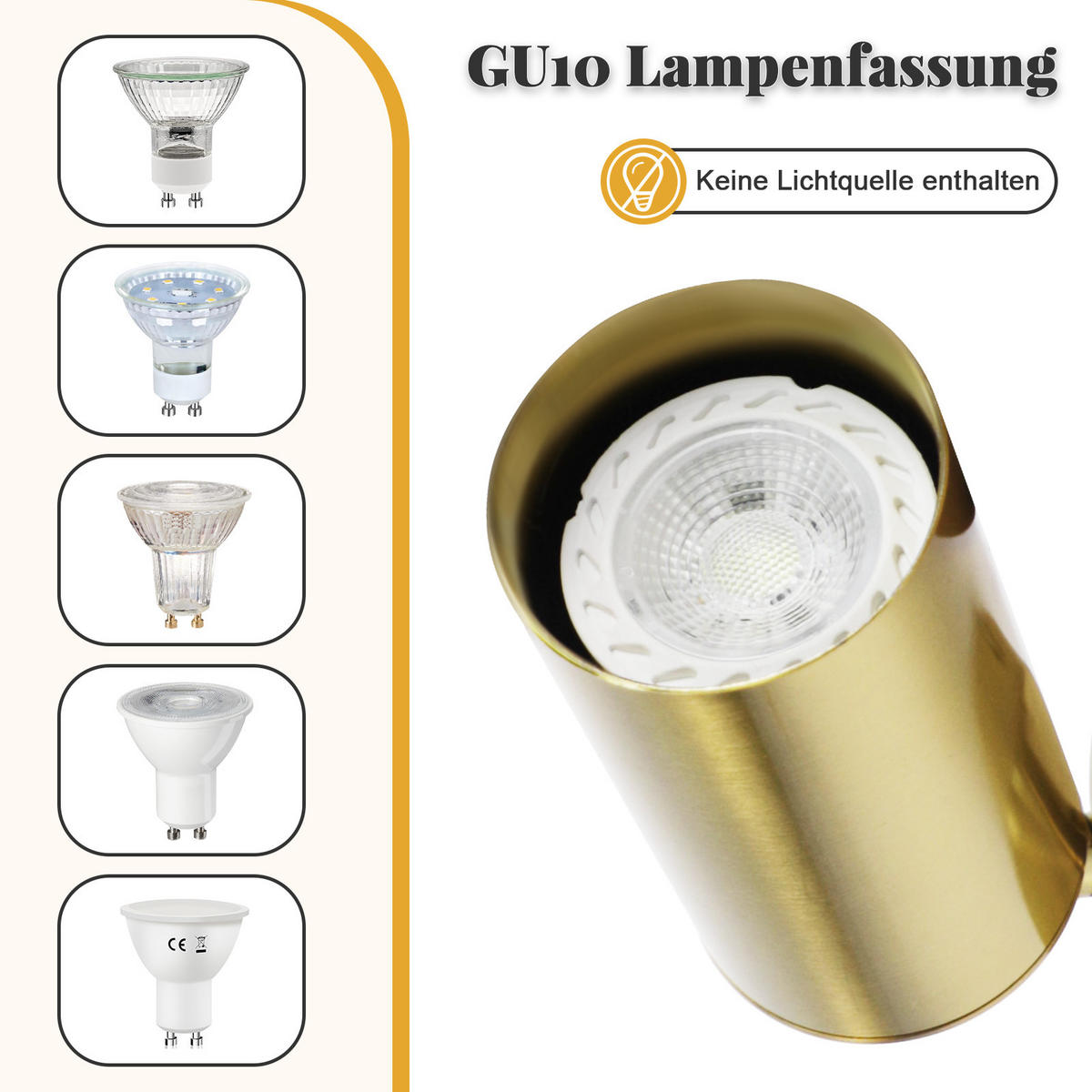 STRAHLER Matteo 1-flammig 6/6/16 cm - Messingfarben, Metall (6/6/16cm) - Nettlife