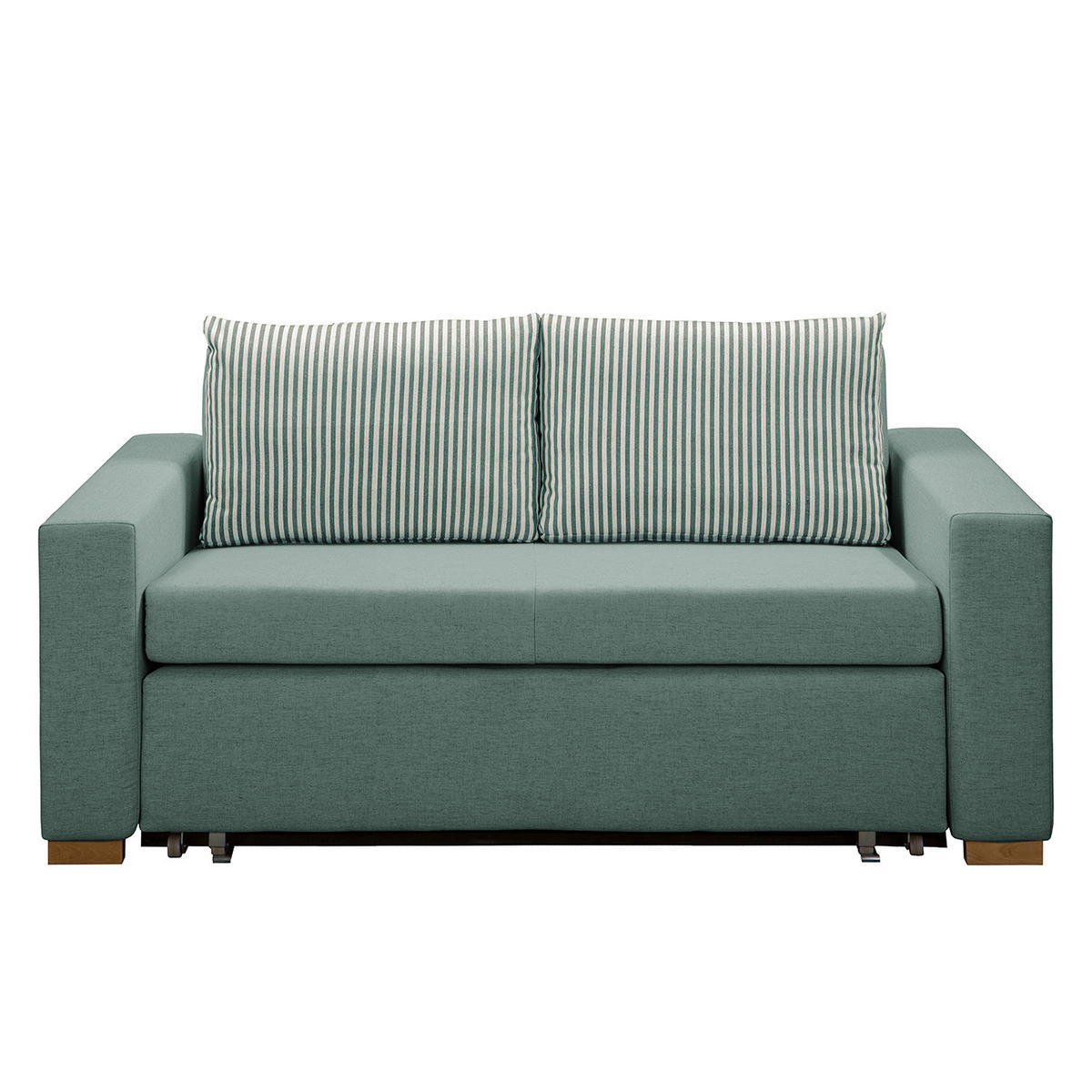 SCHLAFSOFA - Hellbraun/Mintgrün, Textil (153/90/90cm) - home24
