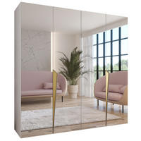 DREHTÜRENSCHRANK 202/200/52 4-türig - Goldfarben/Weiß, Holz/Metall (200/202/52cm) - Abiks Möbel