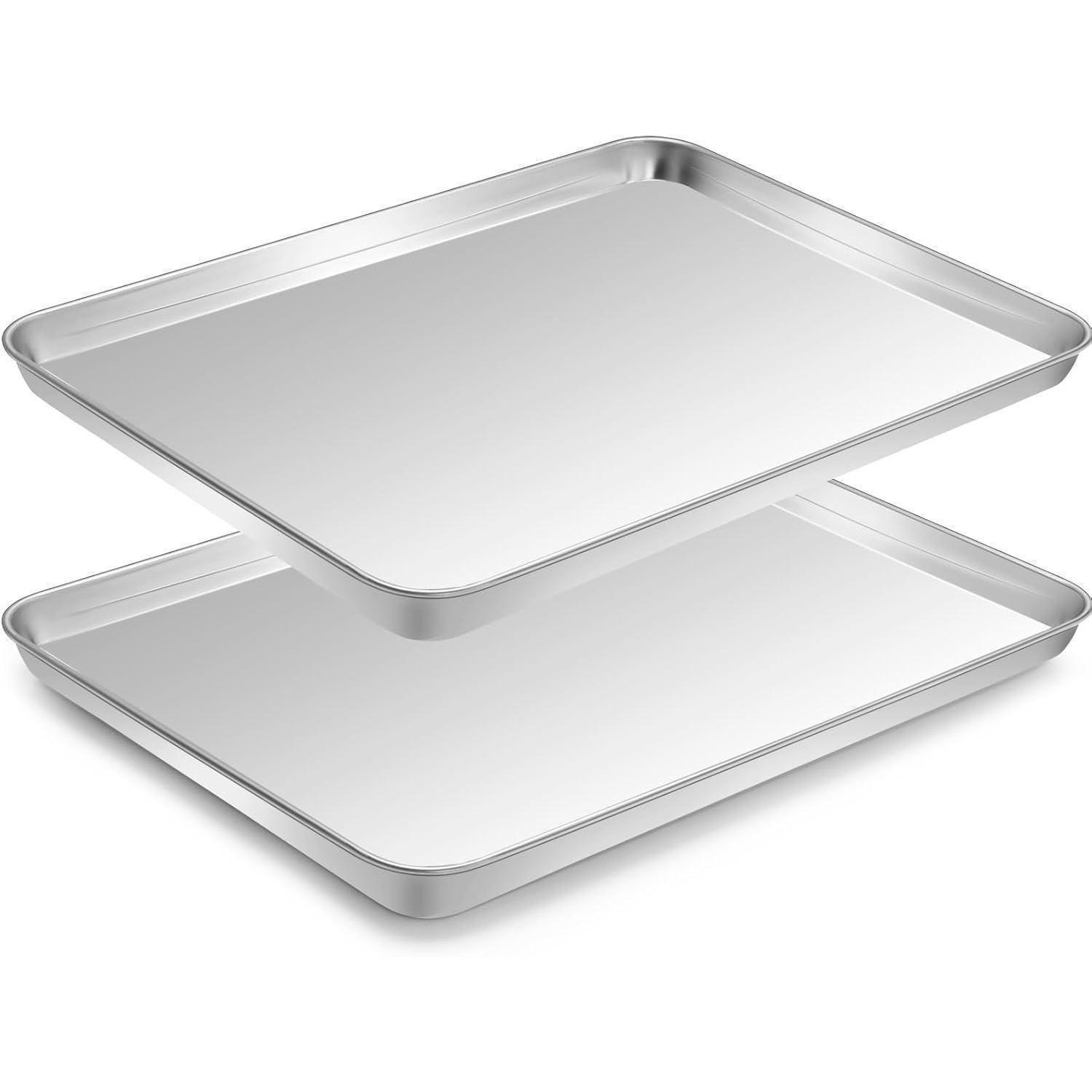 BACKBLECH 2er Set 23.5 x 17.5 x 2.5 cm Edelstahl - Silberfarben, Metall (17.7/2.5/23.6cm)