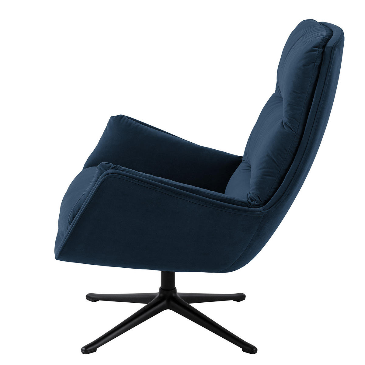 SESSEL mit Kreuzfuß - Schwarz/Dunkelblau, Textil/Metall (83/95/97cm) - home24