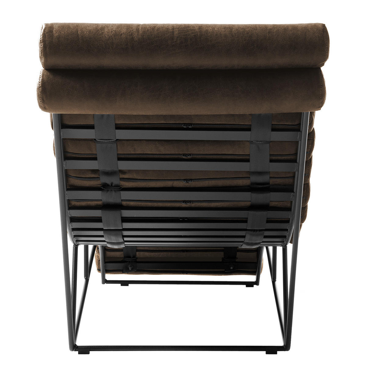 RELAXLIEGE - Antiklederlook - Graubraun, Textil (185/81/62cm) - home24